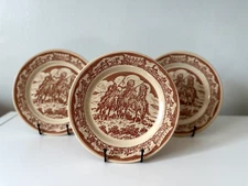 Wallace China Westward Ho Pioneer Trails Native American Plate set of 3 