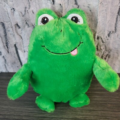 Frankie Progressive Plush Frog 9'' Green Plush Stitched Sewn Eyes Tongue Out