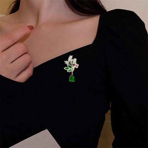 Exquisite Rhinestone Wheat Ear Brooch Clothing Cheongsam Jewelry Accessories - Bild 2 von 9