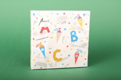 "Servietten \"Abc\" 33X33 Cm Ambiente Schulanfang Einschulung Tischdeko"-image