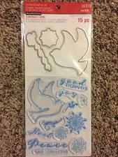 Christmas Peace Dove Snowflake Clear Stamp Die Set Recollections 564160 New