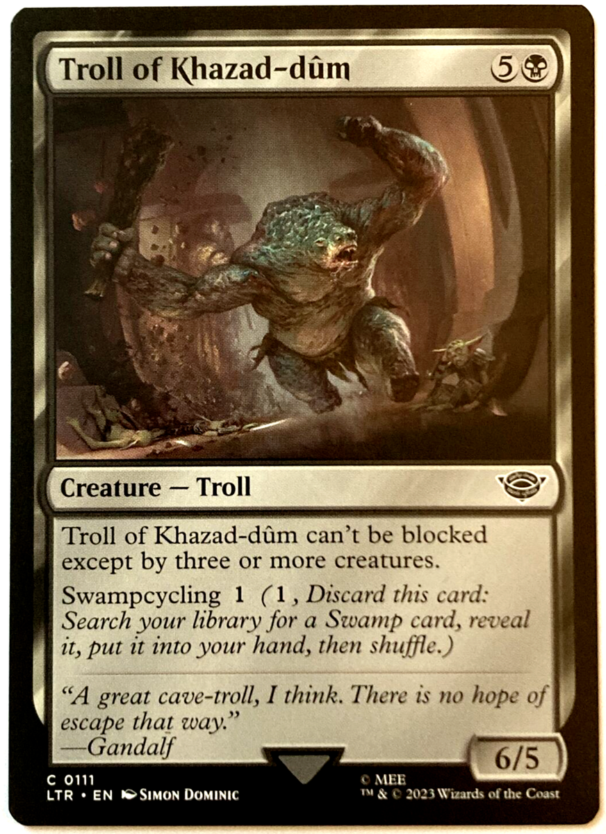 MTG Troll of Khazad-dum The Lord of the Rings 0111 Pack Fresh MTG Troll of Khazad-dum The Lord of the Rings 0111 Pack Fresh