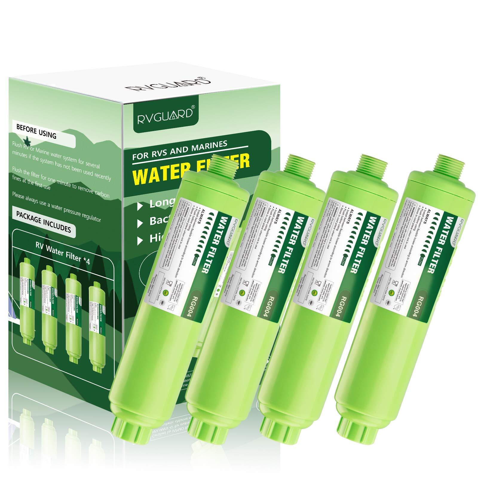 RV Water Filter 4 Pack - Reduces Bad Taste Odors Chlorine for RV & Marine