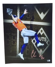 Chas McCormick Autographed 16x20 Photo "The Catch" Houston BAS Beckett