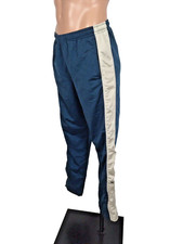 Nike Womens S Vintage Gray Tag Track Running Teal Silver Stripe Exercise Pants