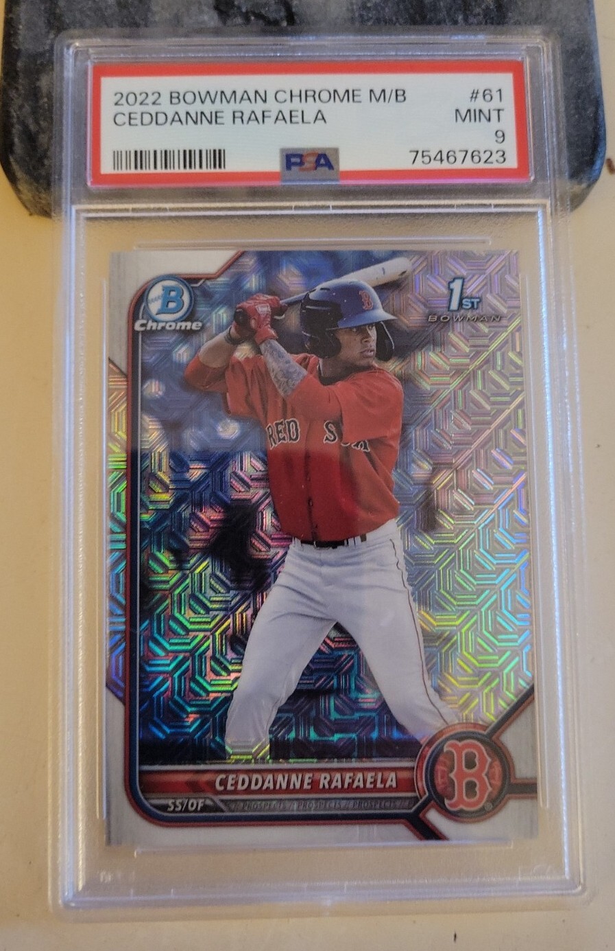 2022 BOWMAN CHROME 1ST PROSPECTS MEGA BOX REFRACTOR CEDDANNE RAFAELA SP RC PSA 9