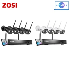 ZOSI 2K 3MP 8CH WiFi Security IP Camera System Two-Way Audio Color Night Vision