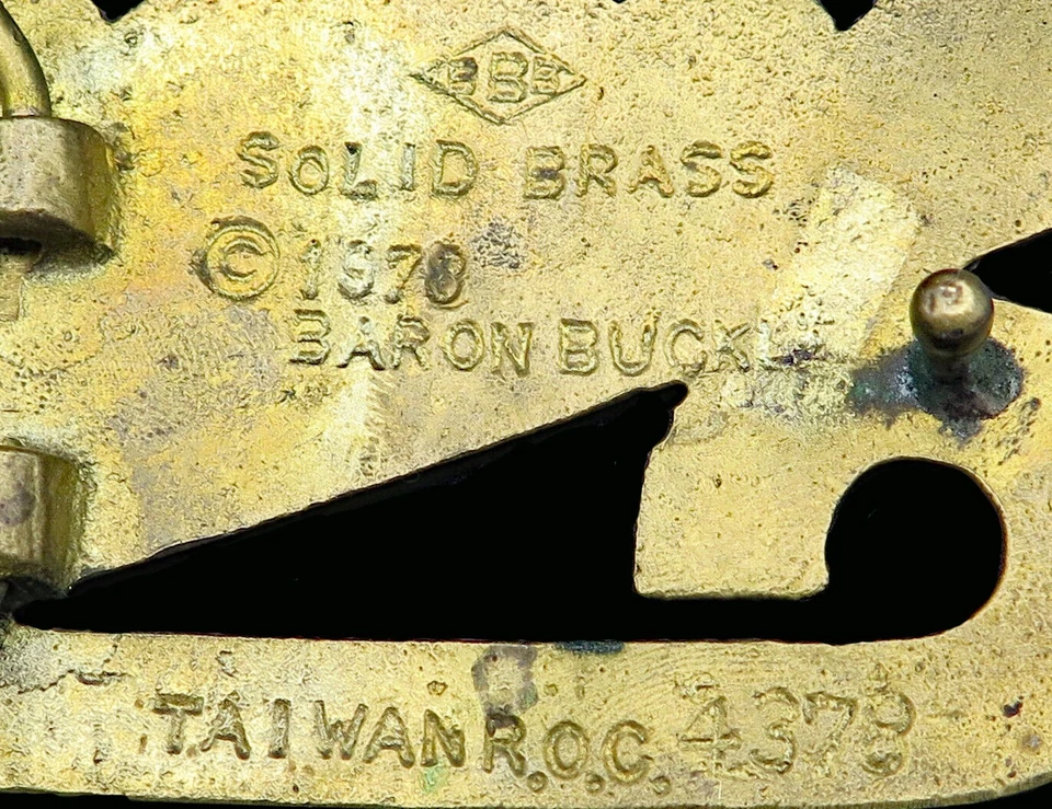 Fivelas de cinto vintage bronze barão mergulho - Imagem 3 de 4