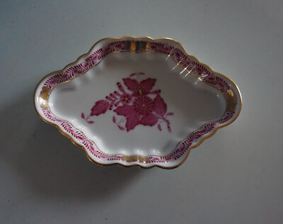 Vintage Herend Porzellan Schale Schälchen Apponyi purpur 13 cm (0123-040)