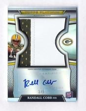 RANDALL COBB 2011 TOPPS PLATINUM REFRACTOR AUTO JUMBO SUPER PATCH #2/5 PACKERS