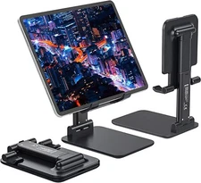 Foldable Tablet Stand Holder Adjustable, Desktop Black