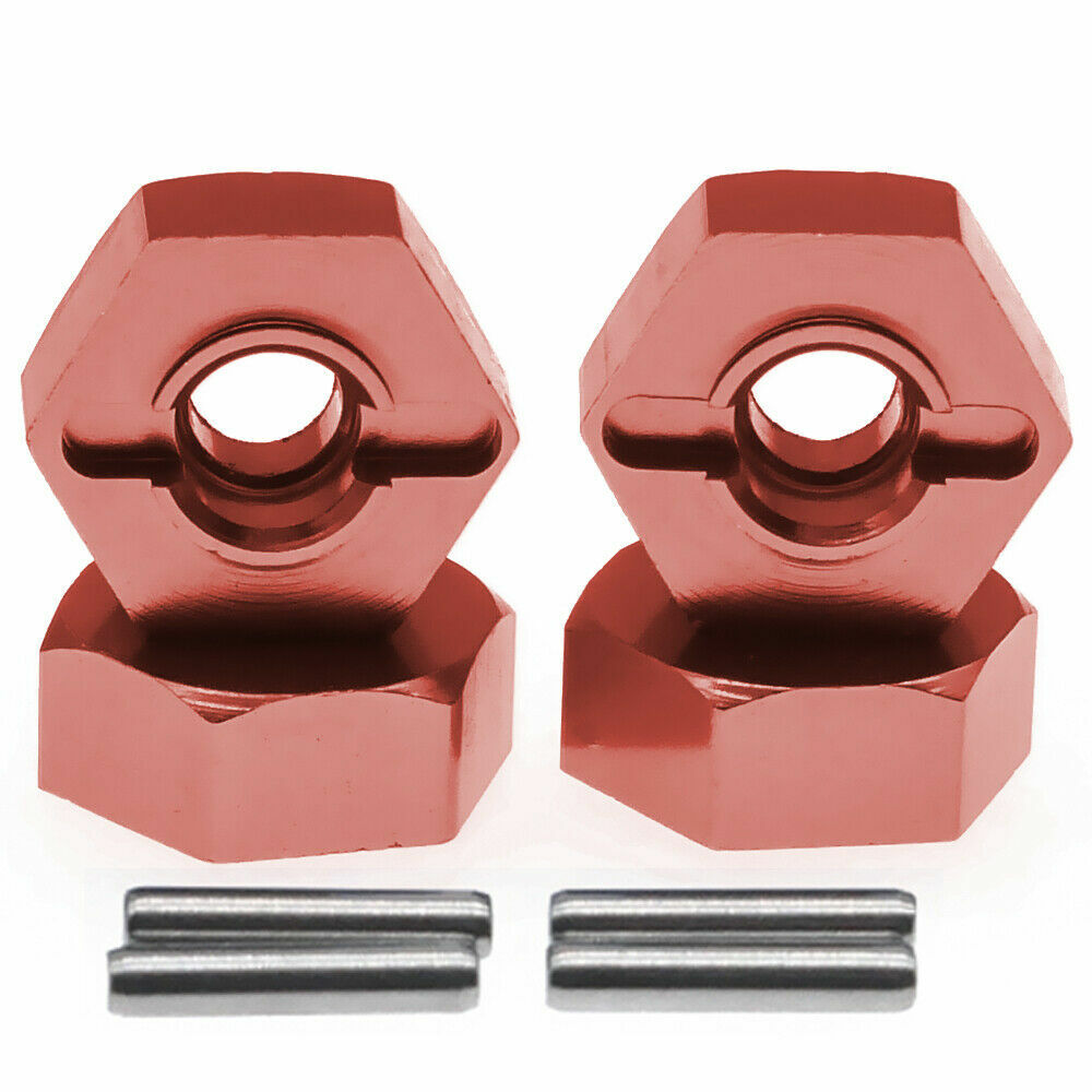 4pcs Alloy Wheel Hub Hex Adaptor 12mm/5mm 1266 Red For RC Car 1-14 Wltoys 144001