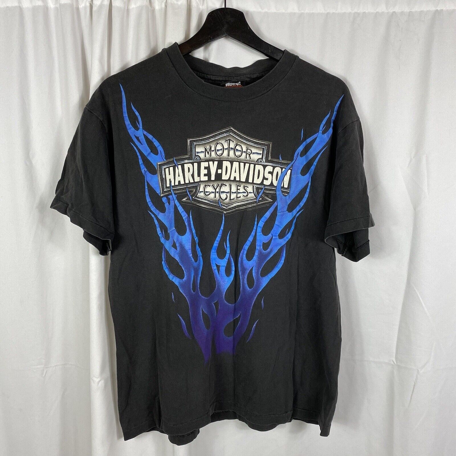 Vintage 1993 90s Blue Flame Harley Davidson T-shirt Kingman, AZ | eBay