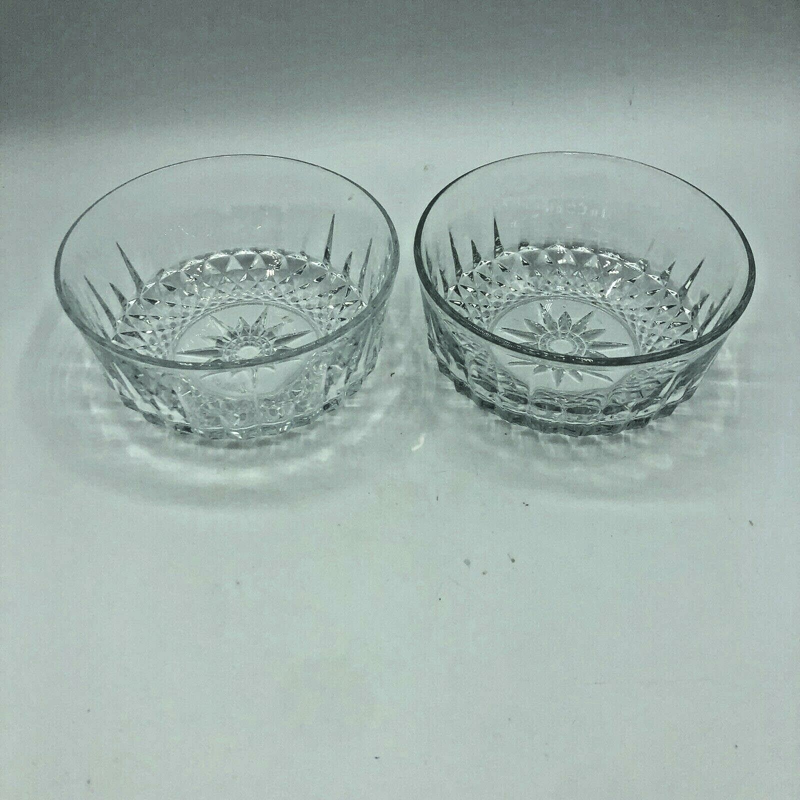 Arcoroc France Cut Crystal Dessert Dishes Salad Bowls Star Sun Burst Set Of 2 Ebay