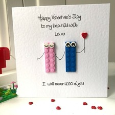Personalised Valentine's card made with LEGO � for girlfriend wife partner