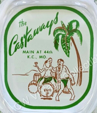 HTF ca 1959-60's Castaways Ashtray Tiki Bar Main at 44th Kansas City MO