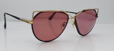 Vintage Antonia Di Grazia 1644 Black Gold Oval Sunglasses Italy FRAMES ONLY