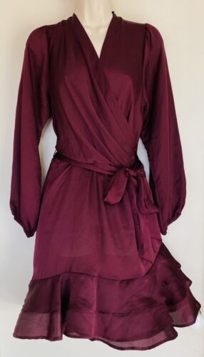 SHEIKE Women's Merlot Illusion Party Cocktail Backless Tie Dress Size 14 BNWT - Picture 1 of 12