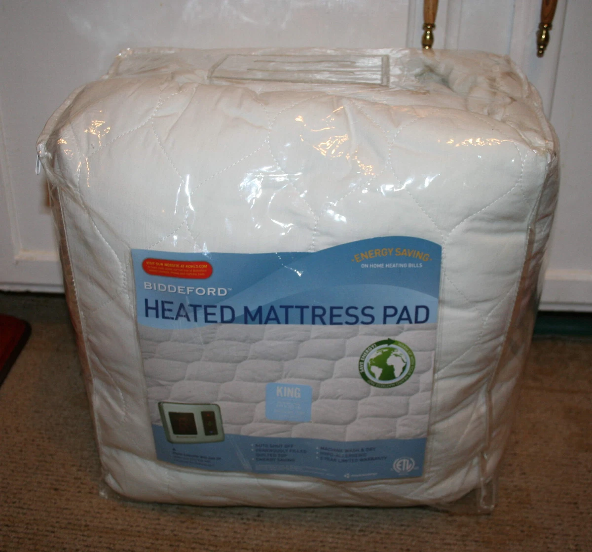 Biddeford Blankets King Quilted Heated Mattress Pad w 2 Digital