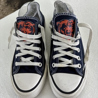 Chicago Bears Mens Women 11 Low Top Logo Canvas Shoe Orange