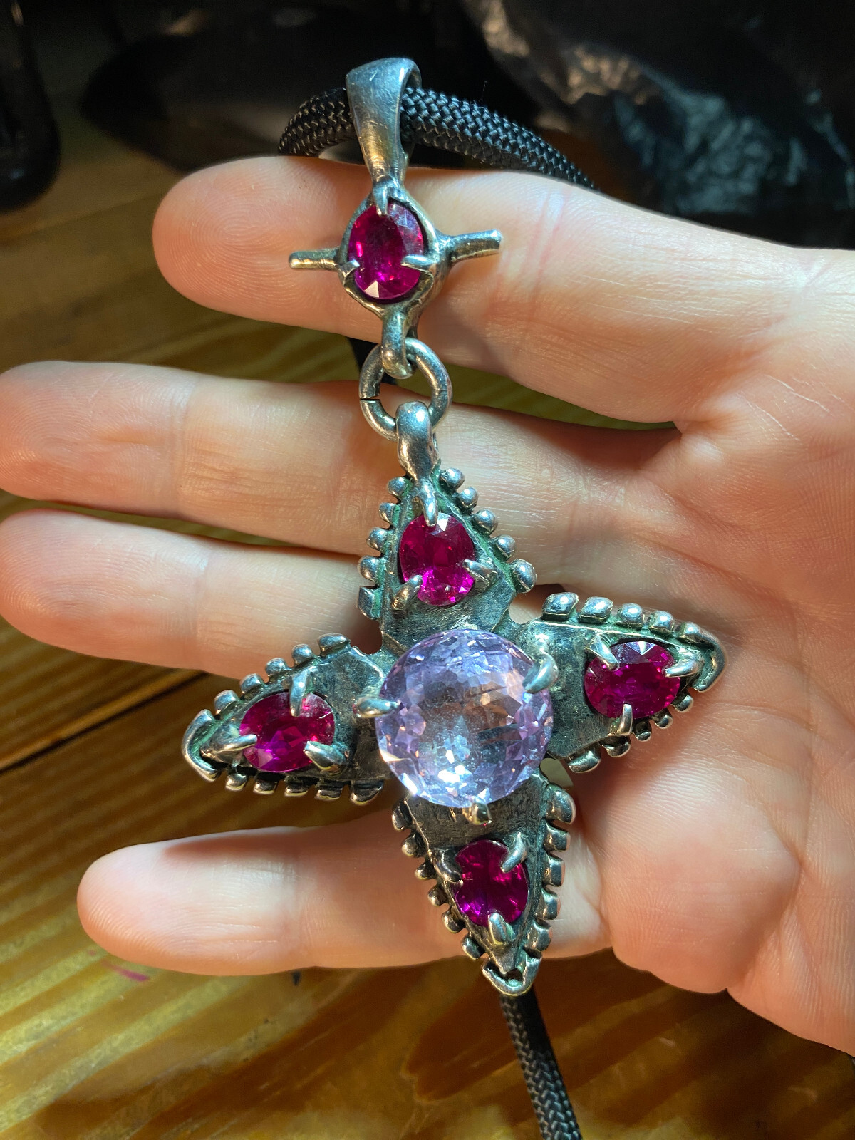 Stunning Ruby and Pink Sapphire Pendant---Made to… - image 4