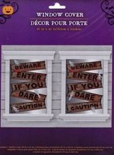 HALLOWEEN Spooky Decorative Plastic Window Cover Beware w
