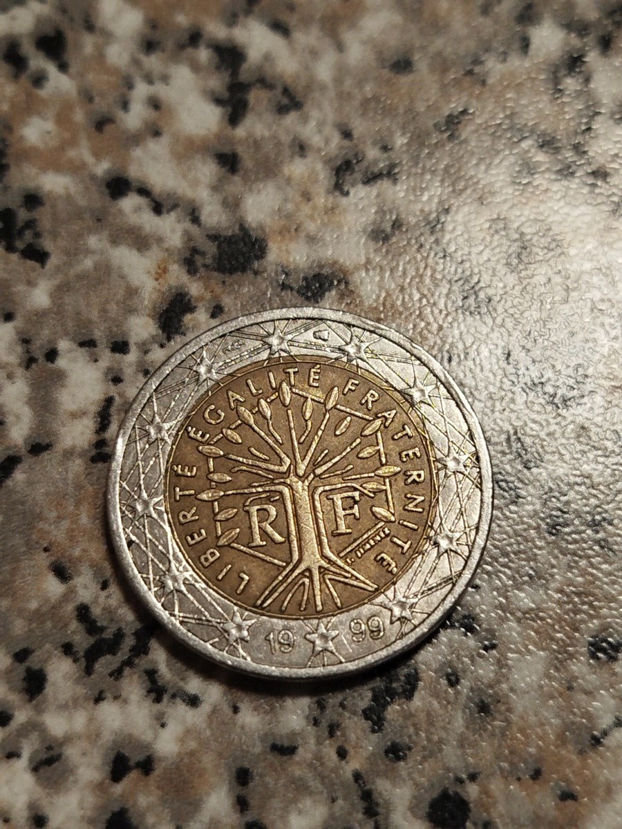 2 ユーロ コイン フランス 1999 リベルテ エガリテ フラテルニテ -- レア 2 ユーロ コイン フランス 1999 リベルテ