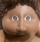 Cabbage Patch Doll Made In Hong Kong Dark Brown Buzzed Hair/Skin/Eyes, FRECKLES