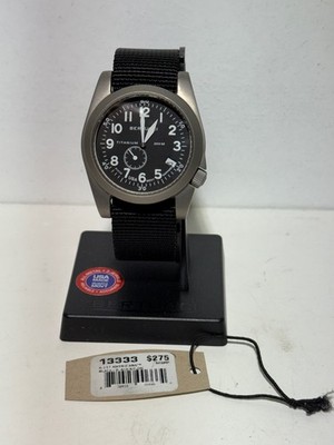 NIB - Bertucci A-11T Americana Men's Black Nylon Band Black Quartz Dial Watch