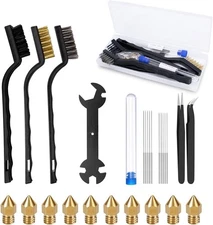 27 PCS 3D Printer Nozzle Cleaning Kit with Box- Include MK8 Brass Nozzles, 5-in-