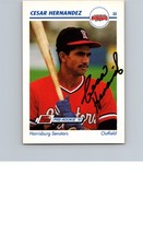 1991 Line Drive Pre-Rookie AA Cesar Hernandez #256 (RC) AUTO AUTOGRAPHED SIGNED