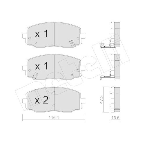 Plaquettes de frein Metelli 22-0629-0 pour trajets sereins en famille Hyundai Kia