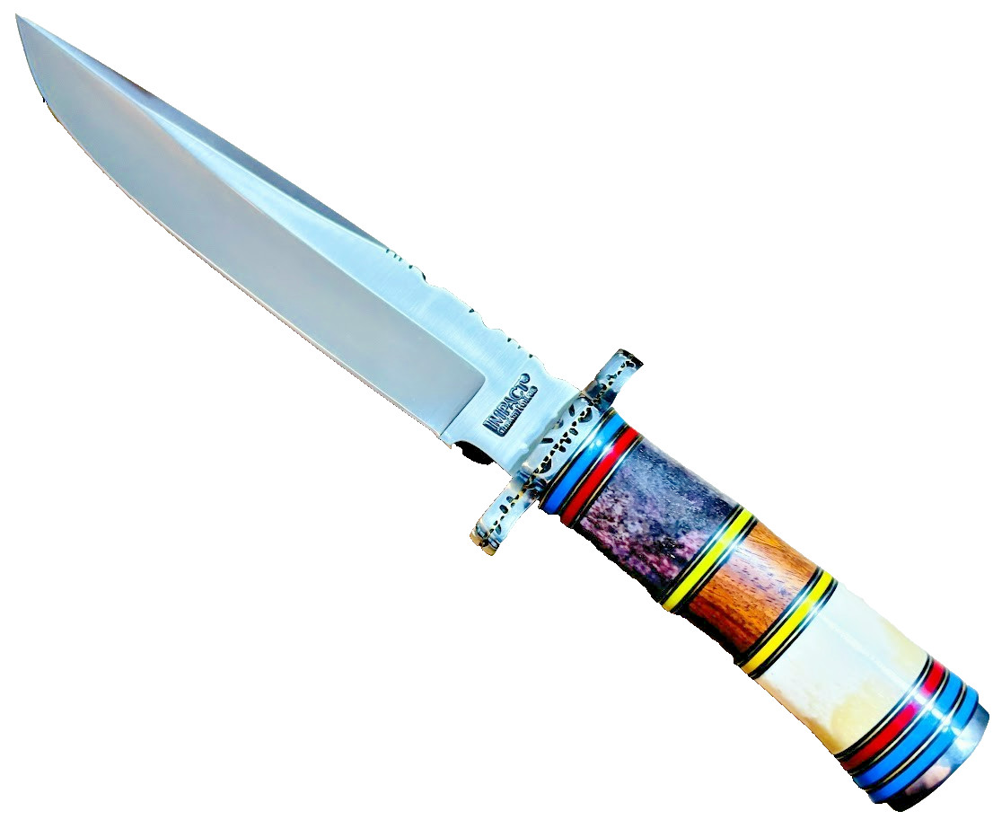 IMPACT CUTLERY Custom Made Fixed Blade 14" Bowie Knife UNUSED Handmade Knives