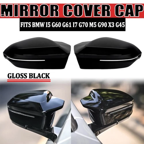 Glossy Black Rearview M Style Mirror Cover Caps For BMW G60 G61 G68 G90 G70 G45