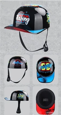 Motorcycle Helmets Retro Baseball Cap Half Helmets DOT Moped Jet Helmet - Image 1 of 4