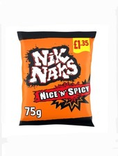 3 x 75g Nice 'N' Spicy Flavoured Nick ( Nik ) Nacks Crisps Large Bags. £1.35 PMP