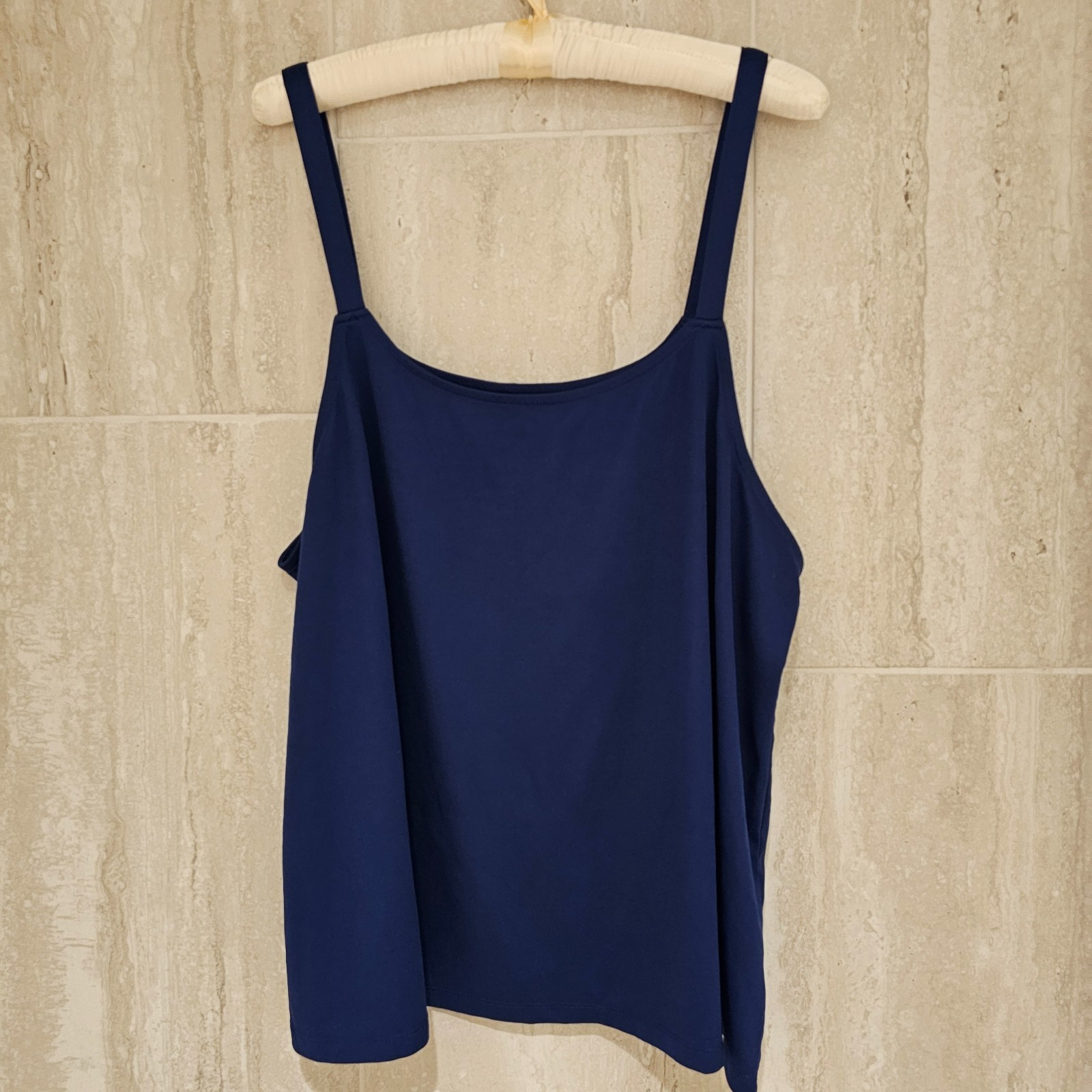 Dressbarn Womens 2X tank top blouse Plus Size Blue Sleeveless Layering