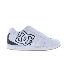 DC Net DC01774113-WHTBLK Mens White Leather Skate Inspired Sneakers Shoes