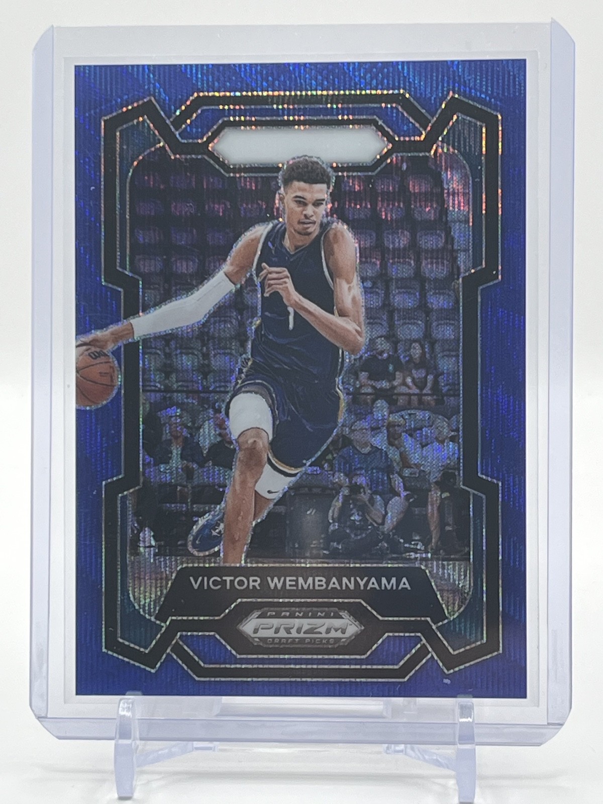 2024-25 Panini Prizm Draft Picks Blue Wave #99 Victor Wembanyama 67/249