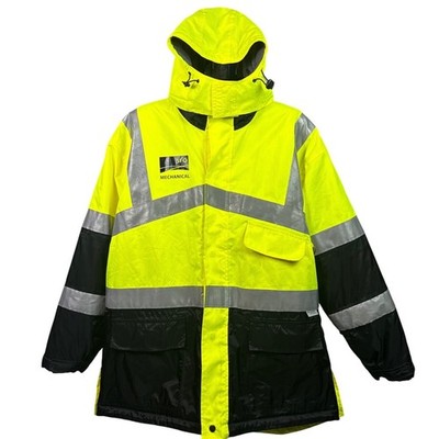 OccuNomix Hi-Vis Yellow Black SFO Mechanical ANSI Class 3 Parka Jacket L/XL