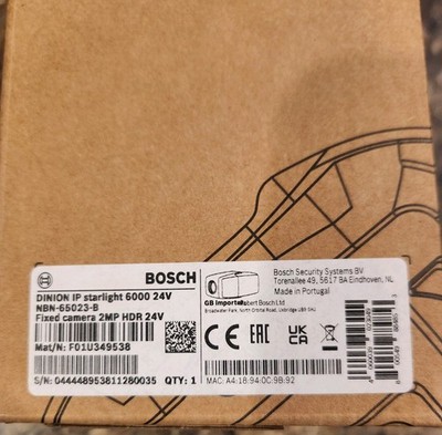Bosch Dinion IP Starlight 6000 2MP HDR 24v Fixed Camera NBN-65023-B