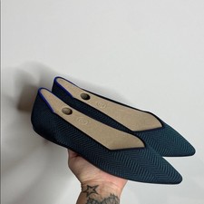 Rothy's Women s The Point Flats in Green Cedar Herringbone Size 9 NWOB