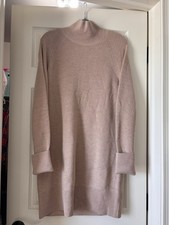 NWT Banana Republic Mock-Neck Sweater Dress, Beige SIZE L