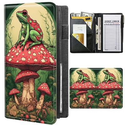 Server Books for Waitress 7.7 x 5 Inch,PU Leather Waiter Book Server Wallet w...