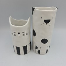 Vaso per cani e gatti IKEA Fatalig porta spazzolino matite o spazzolino nero bianco moderno
