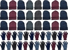 24 Pack Yacht  Smith Unisex Hats and Gloves Set, Winter Bulk Wholesale Sets