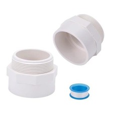 2 Inch Male Thread PVC Coupling Pipe Fittings White 2-Way PVC Pipe Coupling