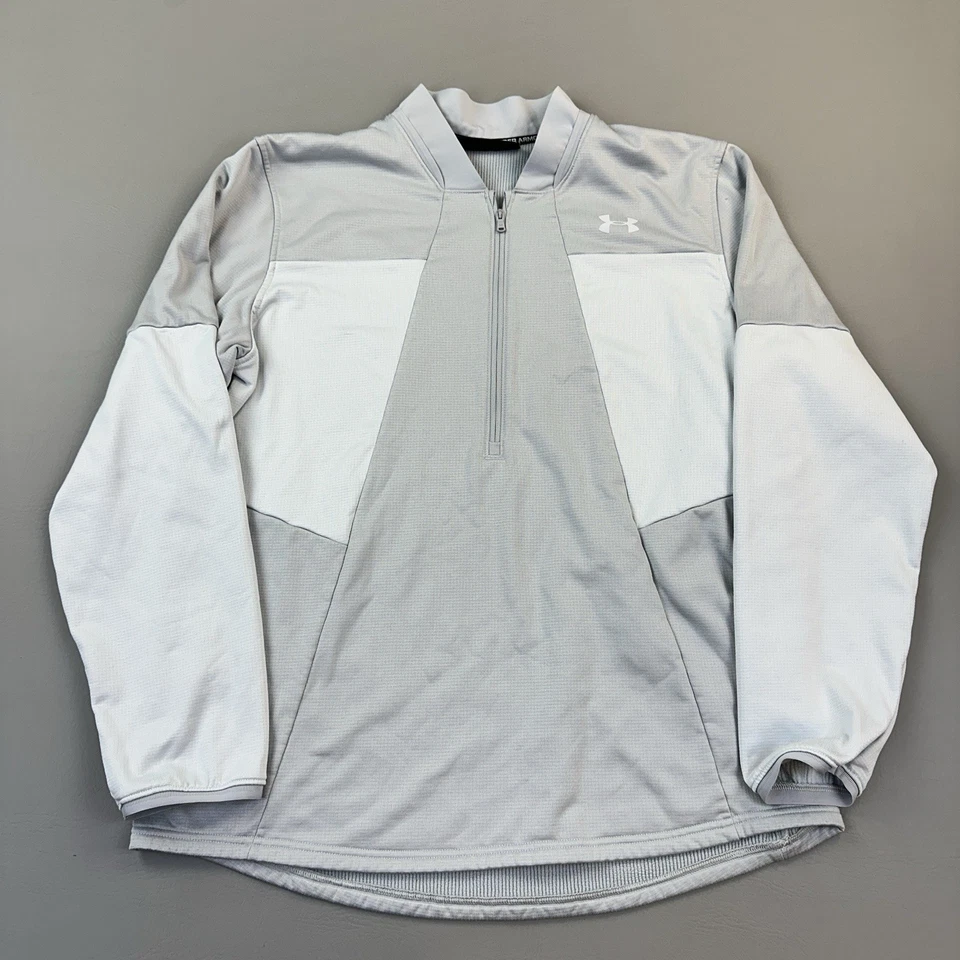 Conjunto de 2 piezas Under Armour para hombre XL gris suelto equipo frío polar 1/2 cremallera pantalones Foto 2 de 4