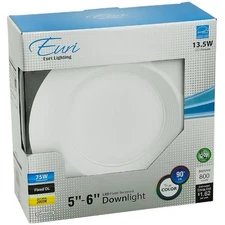 Euri Lighting 5-6” LED Recessed Downlight Retrofit Kit 90 CRI Baffle - DLC-2000e
