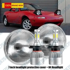Pair 7Inch Round LED Headlights Hi Lo Beam H4 For 1990-1997 Mazda Miata